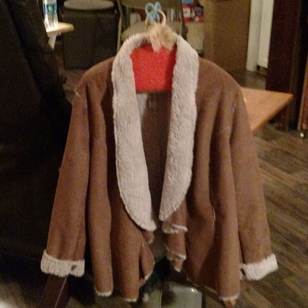2X SO SOFT! Faux buckskin jacket with fur lining